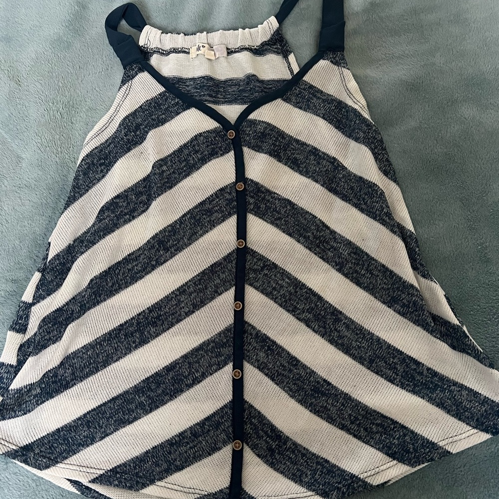 Blue and white jolt tank size small